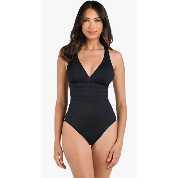 La Blanca Women's Island Goddess Multi-Strap Cross Back One Piece Swimsuit - Picture 1 of 5
